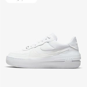 Nike airforce 1 platform all white, size 7.5 womens
